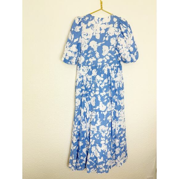 Tuckernuck Hyacinth House Blue & White Floral Cisco Maxi Dress Sz Small Coquette - Picture 13 of 14